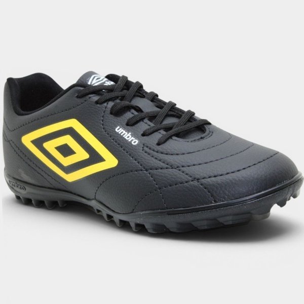 Chuteira Society Umbro Class Footballer Masculino - Preto e Amarelo