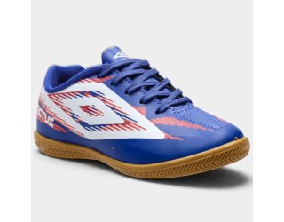 Chuteira Infantil Umbro Futsal Indoor Invictus Menino - Azul e Bege