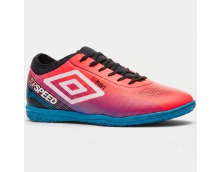 Chuteira Futsal Umbro Indoor Top Speed League Masculino - Rosa e Azul