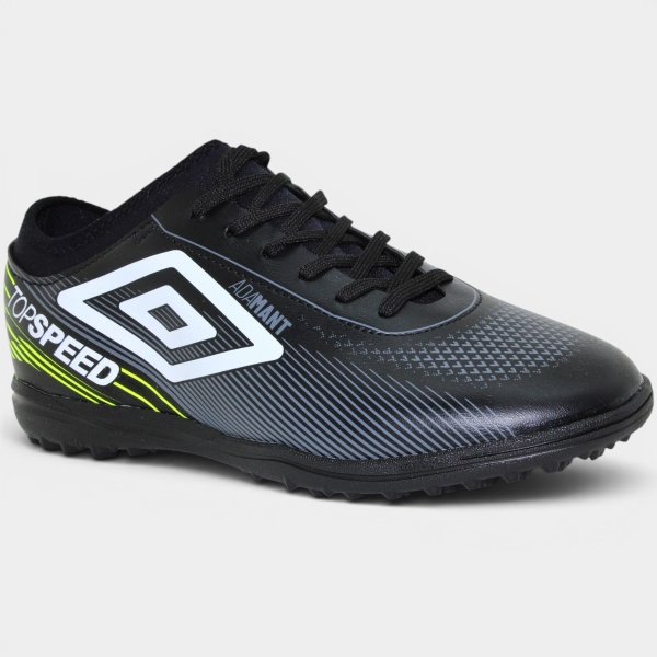 Chuteira Society Umbro Top Speed League Masculina - Preto e Verde