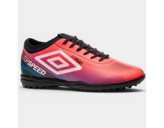Chuteira Society Umbro Top Speed League Masculina - Rosa e Azul