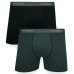 Kit Cueca Boxer Lupo Com Elastano 2 Peças - Preto e Grafite