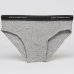 Kit Cueca Slip Lupo Com Elastano 3 Peças - Preto e Cinza