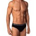 Kit Cueca Slip Lupo Com Elastano 2 Peças - Preto e Cinza