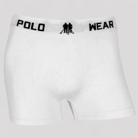 Cueca Boxer Polo Wear Microfibra Sem Costura Masculina - Branco