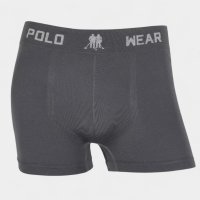 Cueca Boxer Polo Wear Microfibra Sem Costura Masculina - Cinza