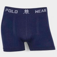 Cueca Boxer Polo Wear Microfibra Sem Costura Masculina - Marinho