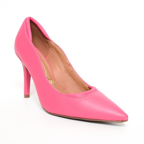 Scarpin Vizzano Ondulado Fosco Salto Alto - Pink