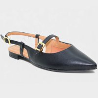 Sandália Vizzano Salto Baixo Bico Fino Feminino - Preto