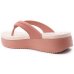 Tamanco Anabela Baixo Azaleia Feminino - Nude