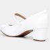 Scarpin Beira Rio Boneca Fivela Salto Bloco - Branco