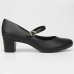 Scarpin Beira Rio Boneca Fivela Salto Bloco - Preto