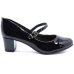 Scarpin Beira Rio Boneca Verniz Fivela Salto Bloco - Preto