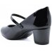 Scarpin Beira Rio Boneca Verniz Fivela Salto Bloco - Preto