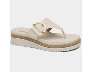 Tamanco Anabela Beira Rio Detalhe Fivela Feminino - Branco Tamanco Anabela Beira Rio Detalhe Fivela Feminino - Branco