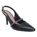 Scarpin Beira Rio Tira Strass Salto Fino Feminino - Preto