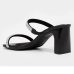 Tamanco Beira Rio Tiras Strass Feminino - Preto