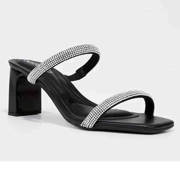 Tamanco Beira Rio Tiras Strass Feminino - Preto
