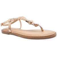 Rasteira Beira Rio Flat Detalhes Feminina - Ouro Rosado