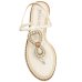 Rasteira Beira Rio Flat Pedraria Feminina - Creme