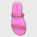 Rasteira Beira Rio Flatform Strass Feminina - Rosa