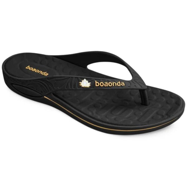 Chinelo Ortopédico Boaonda Lily Flor Feminino - Preto
