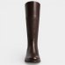 Bota Couro Bottero Texturizada Cano Alto Feminina - Marrom Escuro