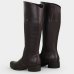 Bota Couro Bottero Texturizada Cano Alto Feminina - Marrom Escuro