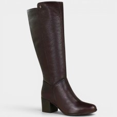 Bota Couro Bottero Cano Alto Feminina - Marrom Escuro Bota Couro Bottero Cano Alto Feminina - Marrom Escuro