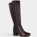 Bota Couro Bottero Cano Alto Feminina - Marrom Escuro
