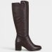 Bota Couro Bottero Cano Alto Feminina - Marrom Escuro