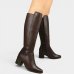 Bota Couro Bottero Cano Alto Feminina - Marrom Escuro