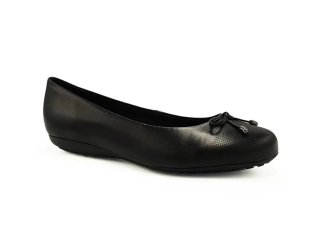 Sapatilha Couro Bottero Bico Redondo Laço Feminina - Preto