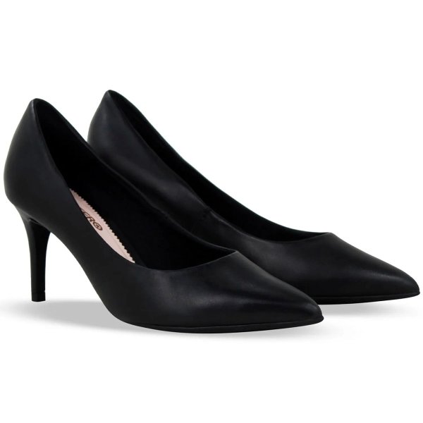 Scarpin Bottero Salto Médio Bico Fino - Preto