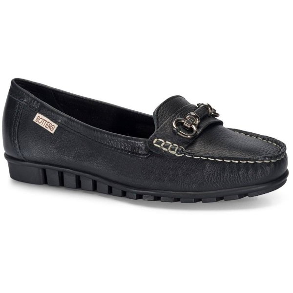 Mocassim Bottero Couro Summer Feminino - Preto