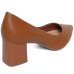 Scarpin Couro Bottero Salto Médio Bico Fino Feminino - Caramelo
