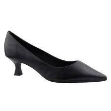 Scarpin Couro Bottero Salto Baixo Fosco Feminino - Preto