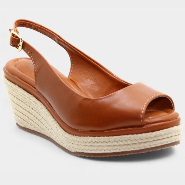 Sandália Anabela Bottero Botluana Feminina - Caramelo