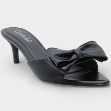 Tamanco Casteliê Intense Salto Fino Laço Feminino - Preto