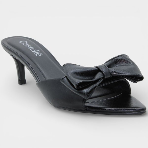 Tamanco Casteliê Intense Salto Fino Laço Feminino - Preto