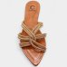 Rasteira Casteliê Slide Strass Feminina - Marrom