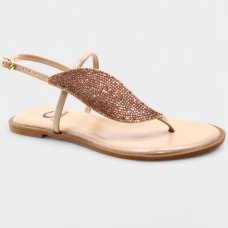 Rasteira Casteliê Strass Folha Feminina - Marfim Rasteira Casteliê Strass Folha Feminina - Marfim