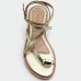 Rasteira Cia do Porto Amarração Detalhes Feminina - Dourado