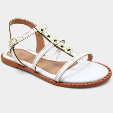 Rasteira Cia do Porto Apliques Feminina - Branco Rasteira Cia do Porto Apliques Feminina - Branco