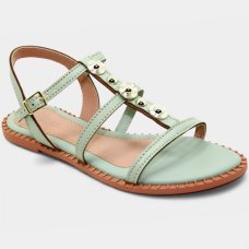 Rasteira Cia do Porto Apliques Feminina - Verde Claro Rasteira Cia do Porto Apliques Feminina - Verde Claro