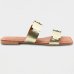 Rasteira Cia do Porto Spikes Fosco Feminina - Dourado