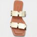 Rasteira Cia do Porto Spikes Fosco Feminina - Dourado
