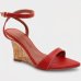 Sandália Anabela Cia do Porto Bico Fino Feminina - Vermelho