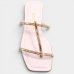 Rasteira Cia do Porto Amarração Tiras Strass Feminina - Rosa Claro Rasteira Cia do Porto Amarração Tiras Strass Feminina - Rosa Claro