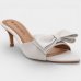 Tamanco Cia do Porto Elegance Salto Fino Laço Feminino - Branco